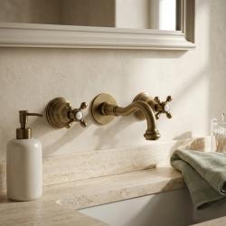 PB classic built-in wall-mounted faucet with star handles 25 cm spout Bronze 1208855122